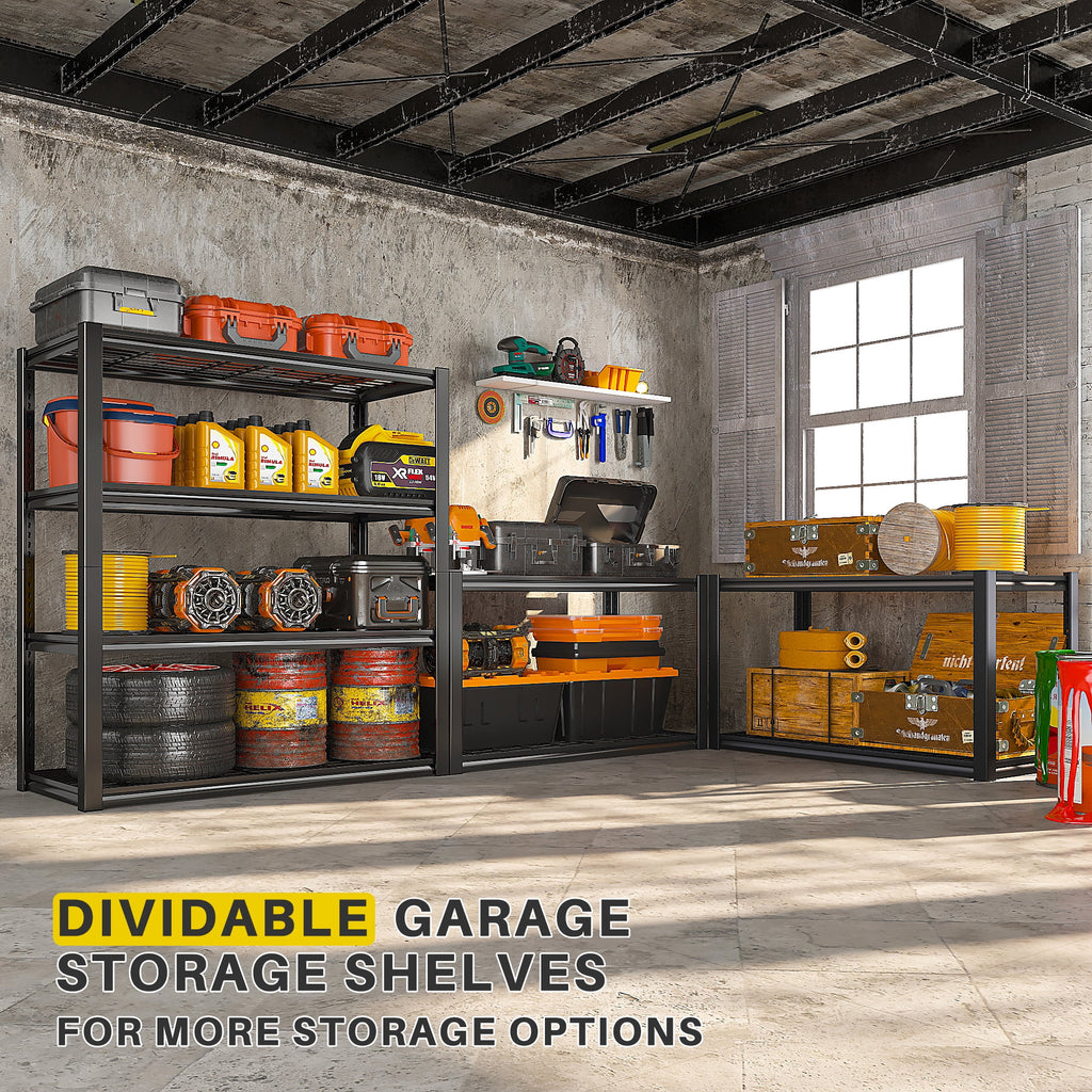 REIBII 2200LBS Garage Shelving Units Heavy Duty  Adjustable Metal Shelving 4 Tier Storage Shelves,39.4" W x 19.7" D x 59.9H