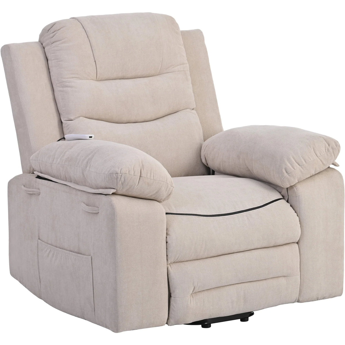Aukfa Power Lift Massage Recliner Chair with Heat,Single Sofa Chairs for Living Room,Beige