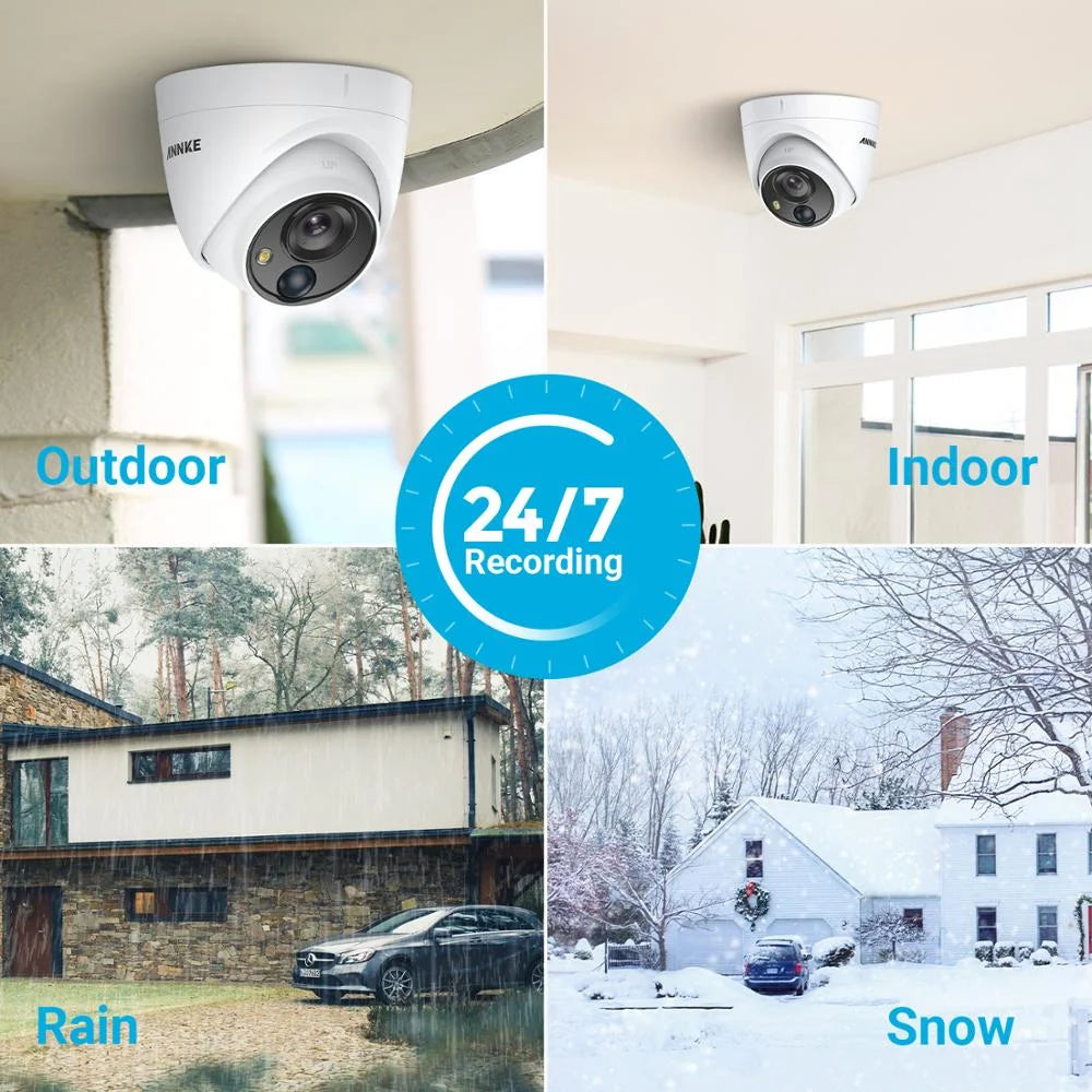 ANNKE 8CH 5MP Security Camera System 5MP Lite 5IN1 H.265+ DVR with 8pcs IP67 5MP PIR HD EXIR Dome Weatherproof Surveillance CCTV Kit Without HDD