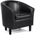 Yaheetech Faux Leather Accent Arm Chair For Living Room, Black