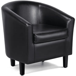 Yaheetech Faux Leather Accent Arm Chair For Living Room, Black