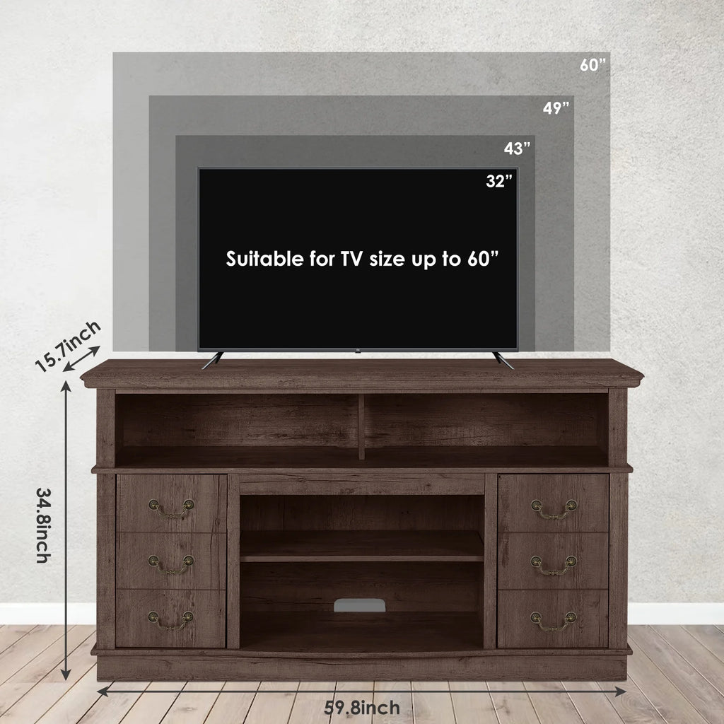 TV Stand for 65 Inch TV, Entertainment Center with Two Glass Barn Doors and Storage Cabinet Table, Farmhouse Style Media Console Table for Living Room(Coffee)