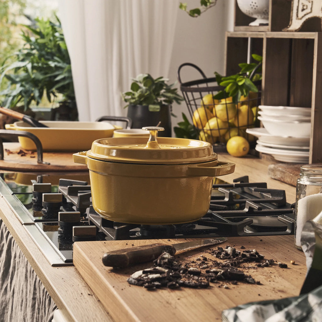 Staub Cast Iron 4-qt Round Cocotte - Matte Black