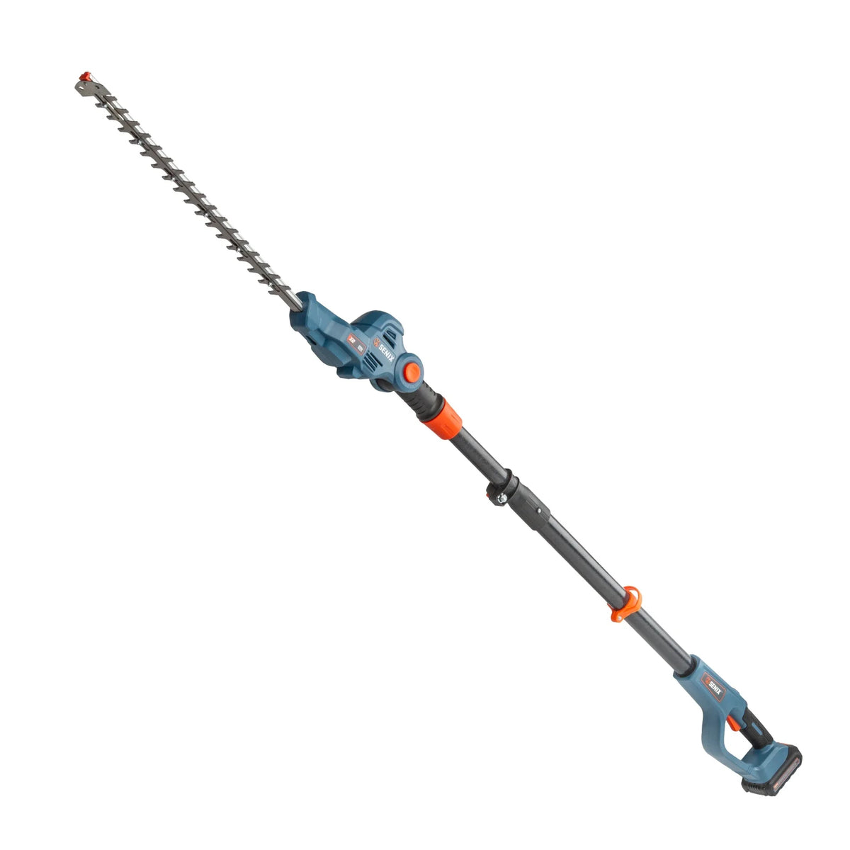 SENIX 20 Volt Max* Cordless Pole Hedge Trimmer 18-Inch Cutting / 21-inch Blade Length with Adjustable Head & Telescoping Shaft, Battery & Charger included, HTPX2-M