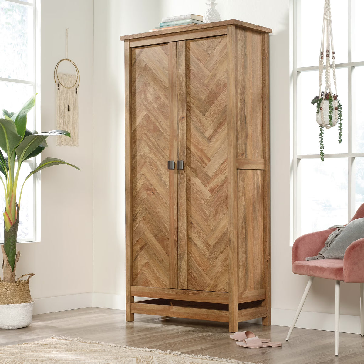 Sauder Cannery Bridge 2 Door Storage Cabinet, Sindoori Mango Finish