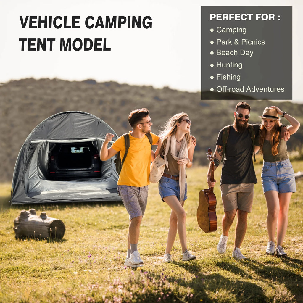 2-3 Person SUV Universal Vehicle Tent for Babecue Camping Extension Tent with Three doors Tent Car Awning Sun Shelter