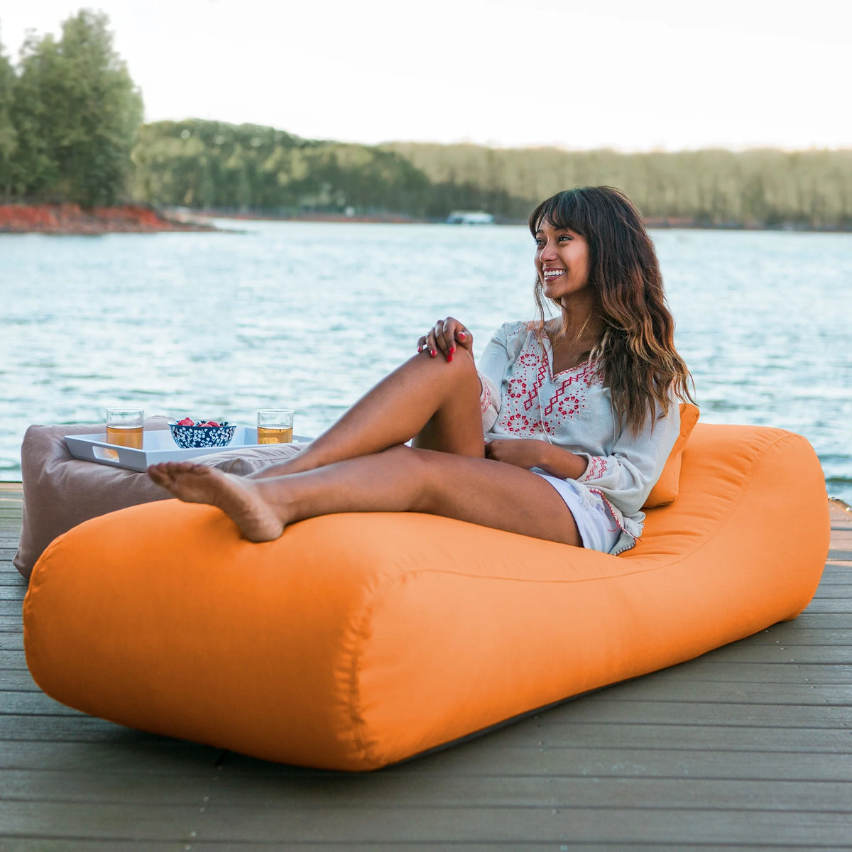 Jaxx Bean Bags Jaxx Arlo Outdoor Bean Bag Lounge with Pillow Granite