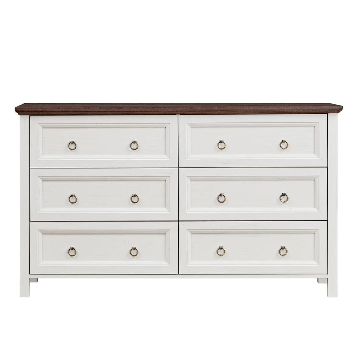 HIUU Farmhouse 8 Drawers Dresser,54 Inch Wide Rustic Wood Dressers & Chest of Drawers for Living Room, Bedroom, Hallway, Closet, Office, Antique White