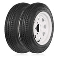 1AutoDepot 4.80-12 4.80x12 480-12 4.8-12 Trailer Tires with Rims, 5 Lug 6PR Load Range C, Set of 2