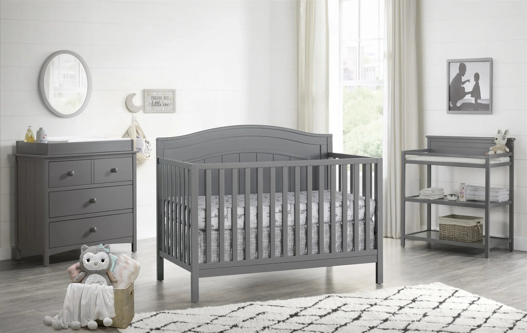 Oxford Baby North Bay 4-in-1 Convertible Crib, Snow White, GREENGUARD Gold Certified, Wooden Crib