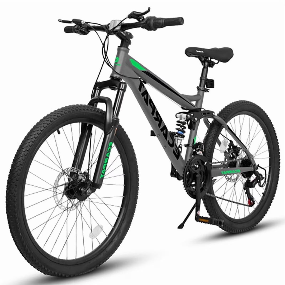 24 Inch Mountain Bike for Teenagers, High Carbon Steel Frame, Dual Full Suspension Mountain Bike, Mountain Tire, 21 Speed Mens Womens Outdoor Cycling, Birthday Gifts