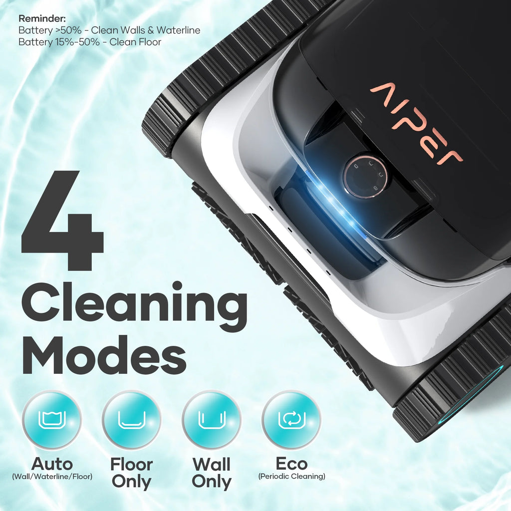AIPER Scuba N1 Robotic Pool Vacuum Cleaner, Cordless, 2 Extra Brushes, For Inground Pools