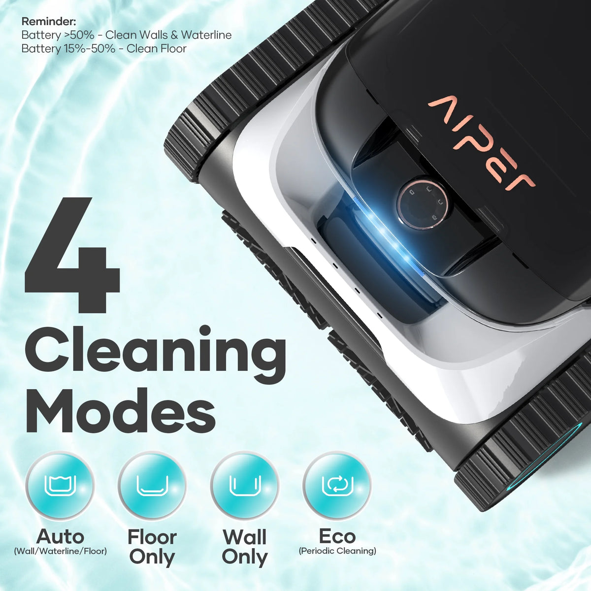 AIPER Scuba N1 Robotic Pool Vacuum Cleaner, Cordless, 2 Extra Brushes, For Inground Pools