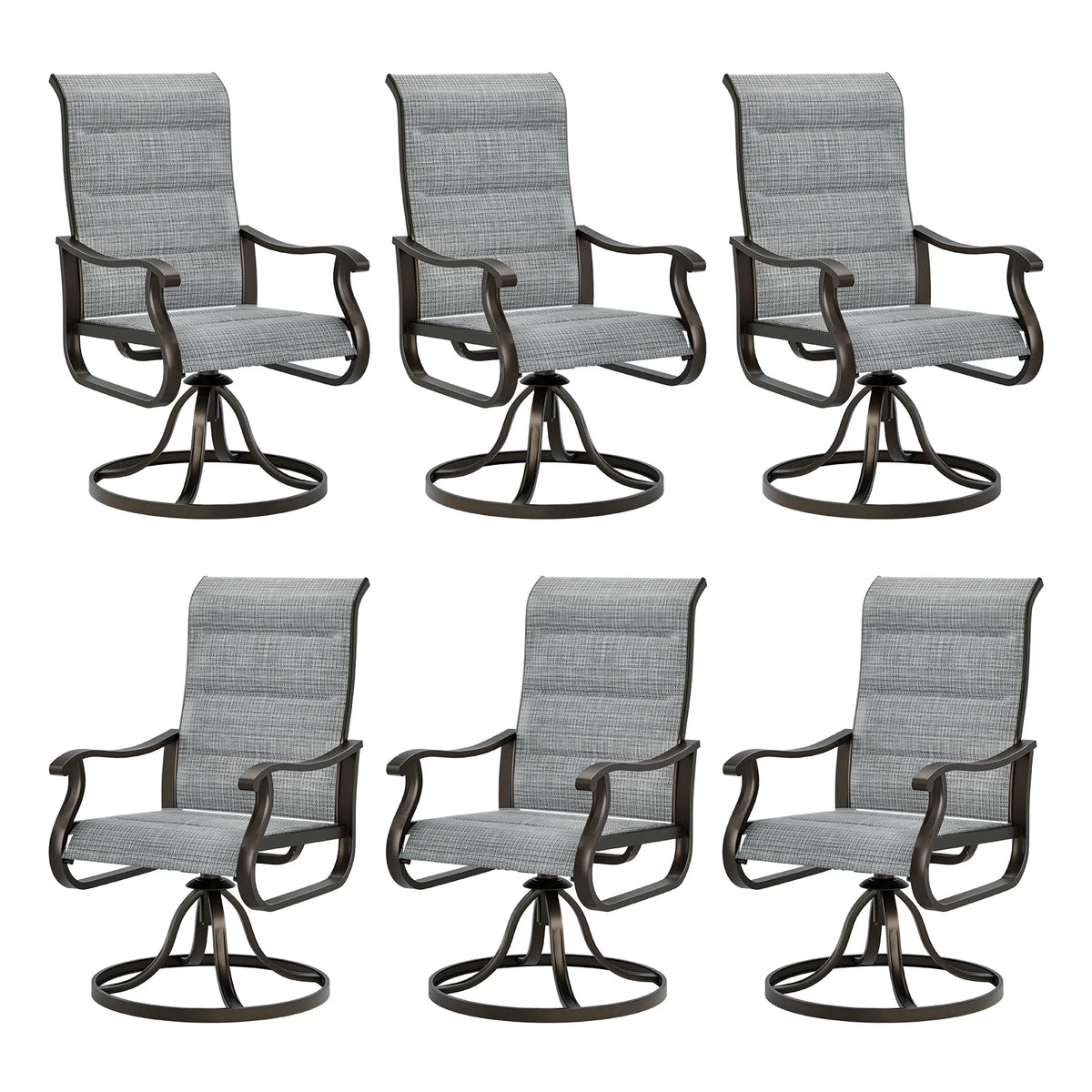 UDPATIO High Back Outdoor Dining Chairs Set of 2, All Weather Swivel Patio Chairs, Breathable Garden Outdoor Furniture for Backyard Deck