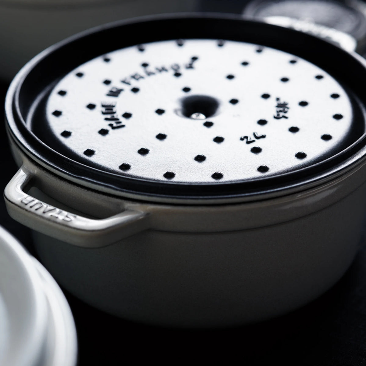Staub Cast Iron 4-qt Round Cocotte - Matte Black