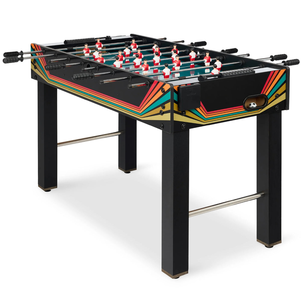 Best Choice Products 48in Competition Sized Foosball Table for Home, Game Room w/ 2 Balls, 2 Cup Holders - Light Brown