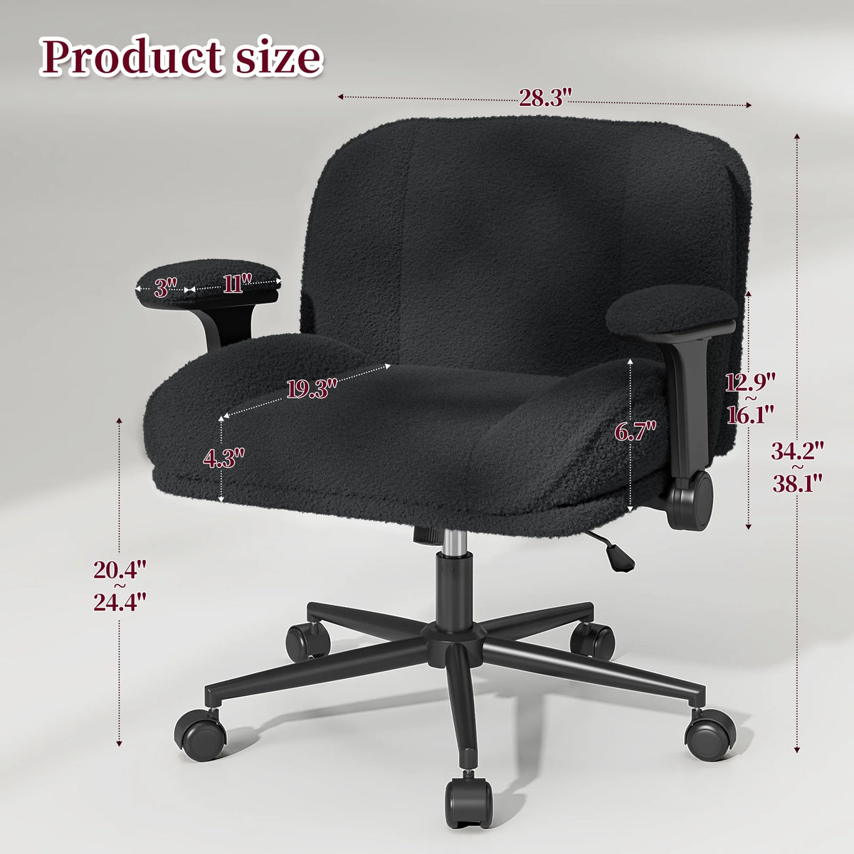 Romorgniz Criss Cross Chair with Adjustable Arms & Lumbar Support Office Chair with Reclining Back, Thick Cushion & Wheels for Office, Gaming, Reading, Vanity, Off-White