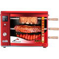 Brazilian Flame Brazilian Gas Rotisserie Grill with 3 Skewers in Red