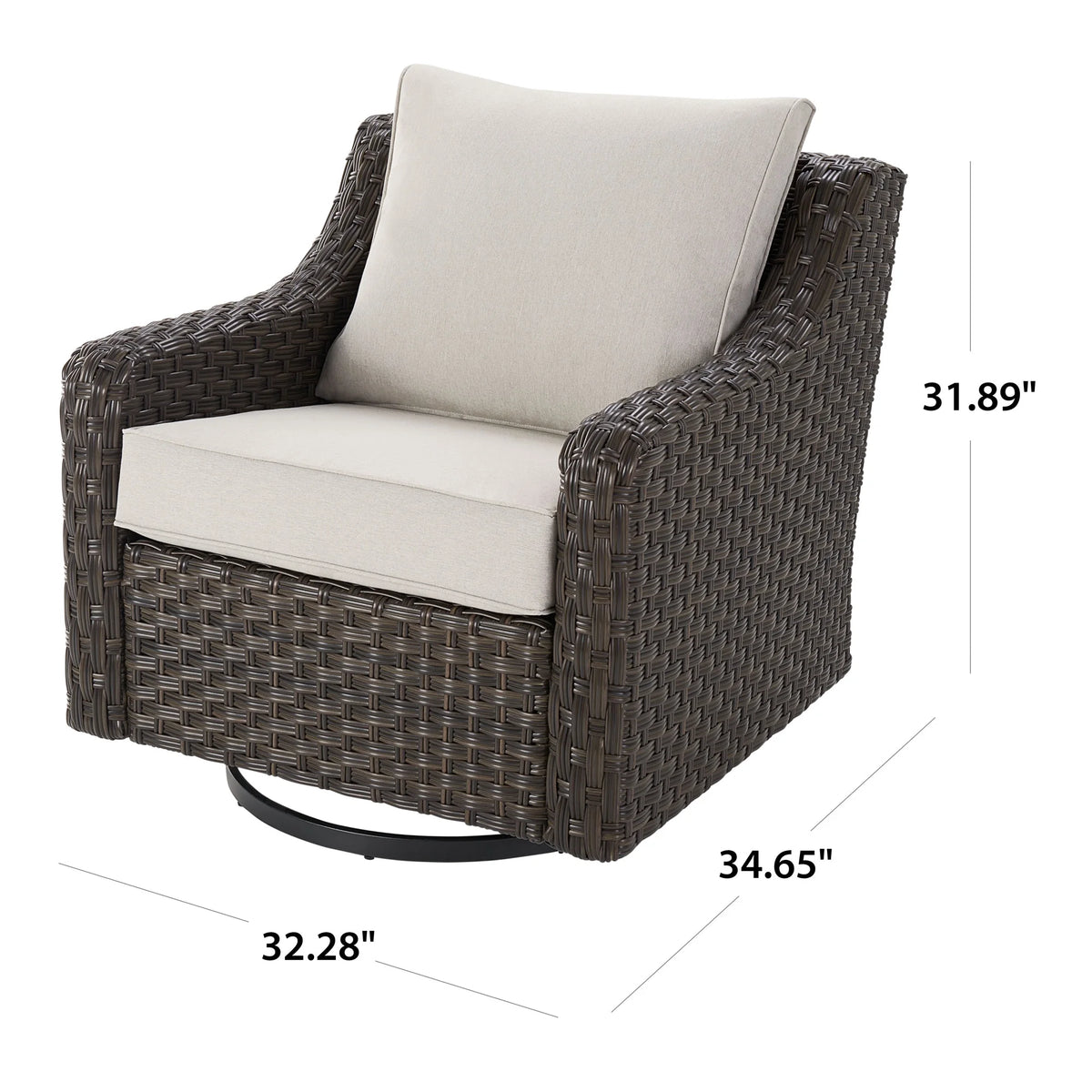 Better Homes & Gardens River Oaks Outdoor Swivel Gliders with Patio Covers, Set of 2, Dark Brown