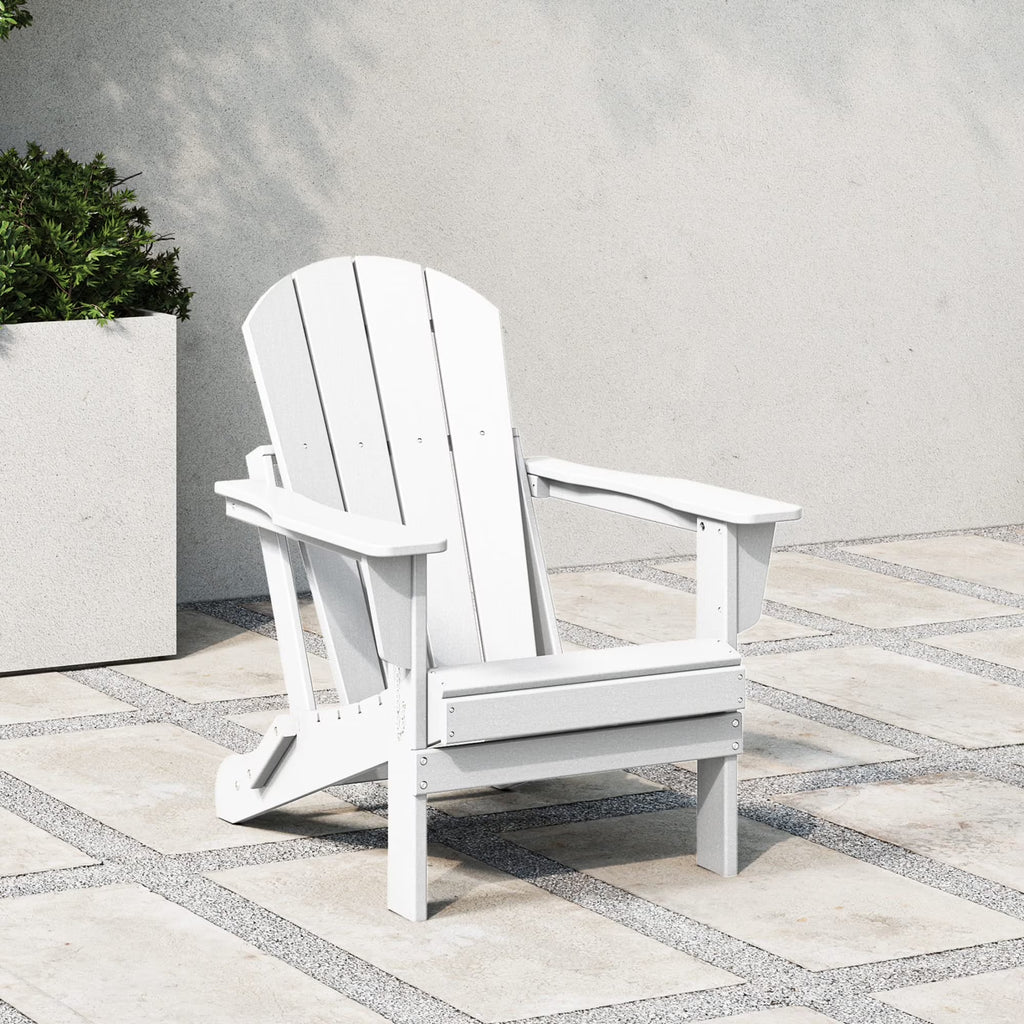 Westintrends Outdoor Folding HDPE Adirondack Chair, Patio Seat, Weather Resistant, Dark Brown