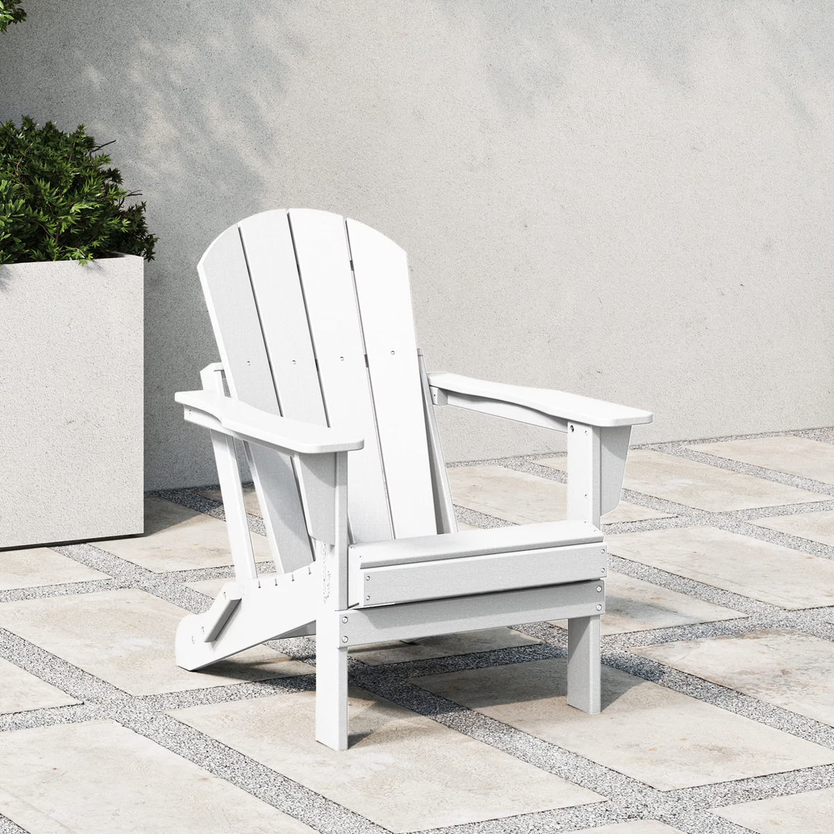 Westintrends Outdoor Folding HDPE Adirondack Chair, Patio Seat, Weather Resistant, Dark Brown