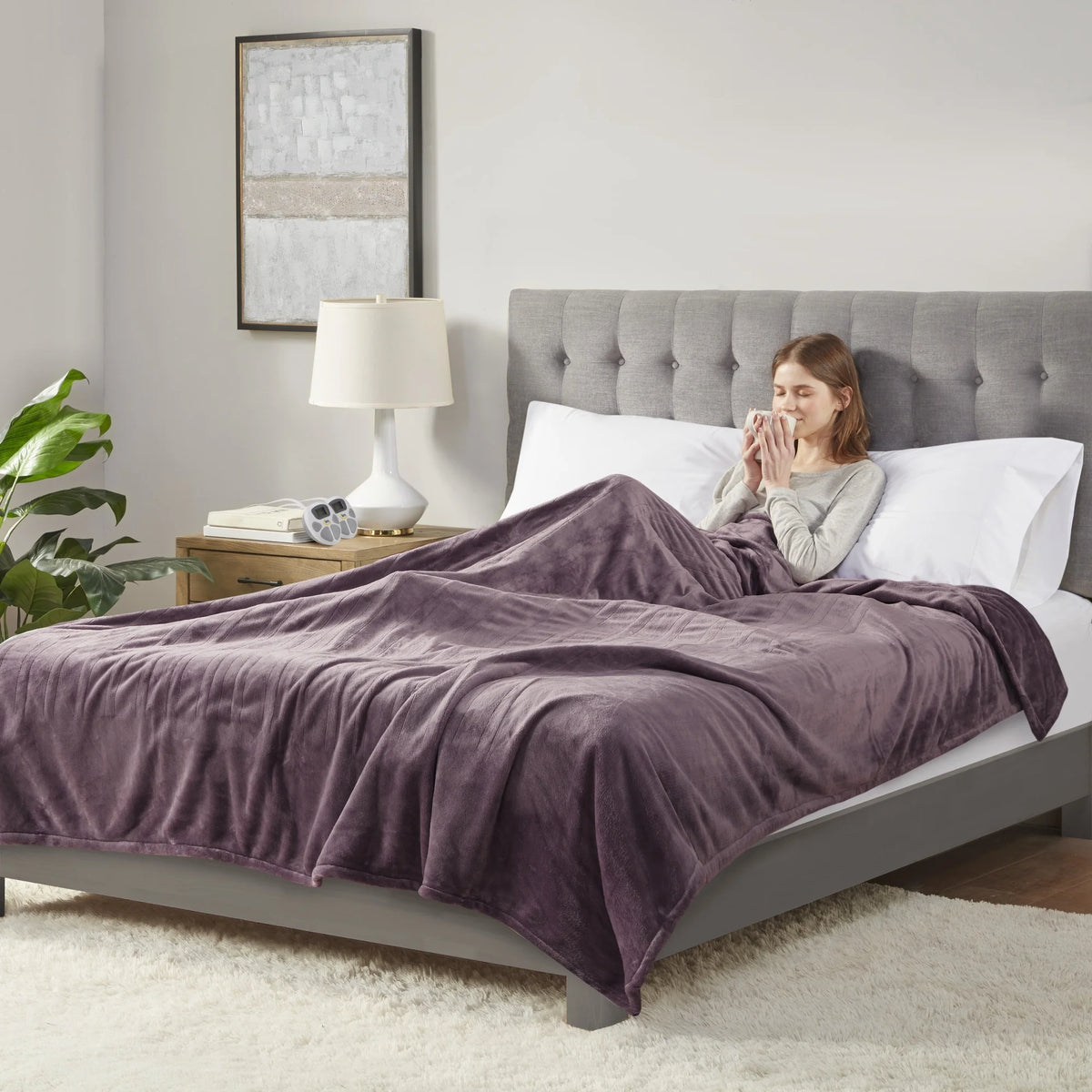 Serta Gray Polyester  Electric Blanket, Queen