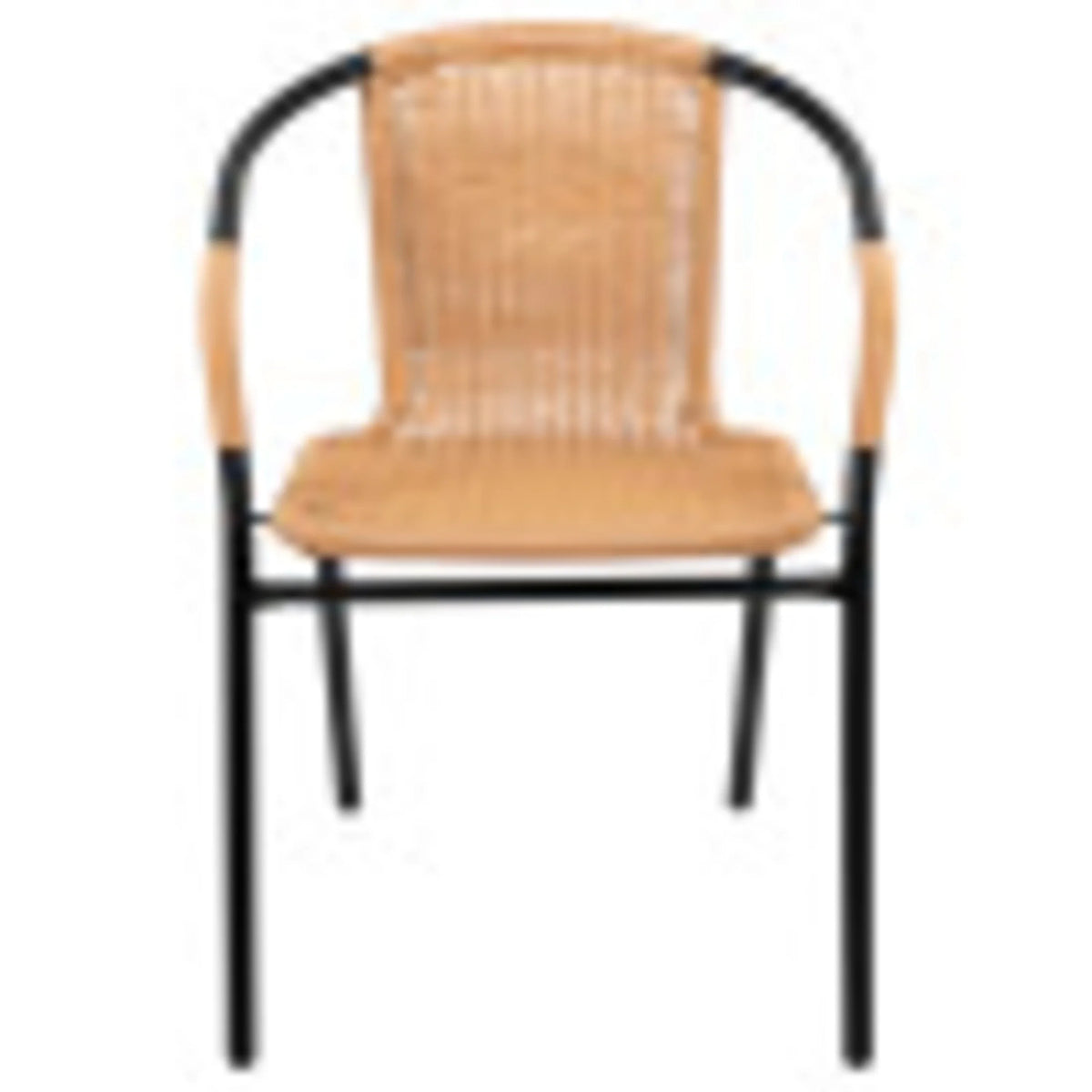 Flash Furniture Lila Indoor/Outdoor Stacking Rattan Patio Chairs, Set of 2, Beige