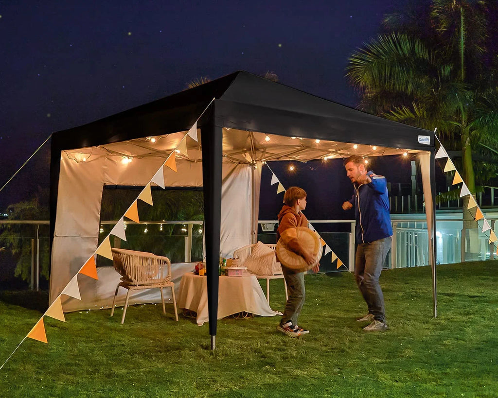 Quictent 8'x8' Pop up Canopy Tent with Sidewalls Instant Outdoor Gazebo Canopy Tent Shelter Enclosed Waterproof, with Wheeled Bag (Pink)