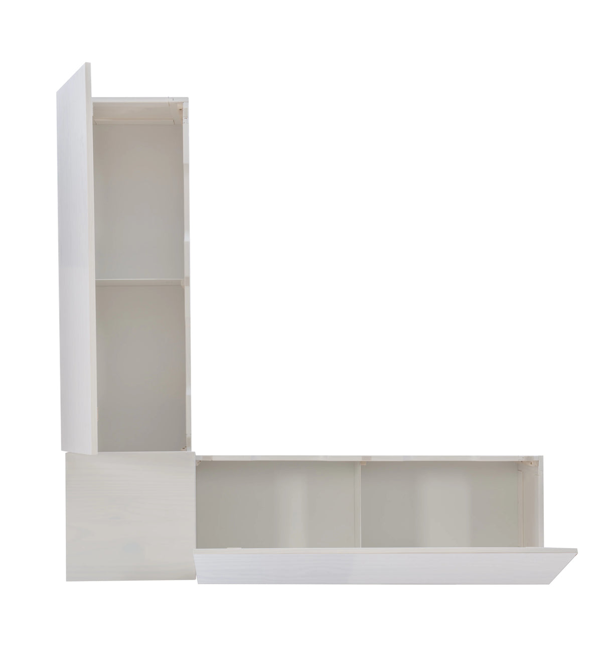 Linon Romero Backless Corner Nook with Storage, 5-Piece Cushion Set, Natural/White/Beige