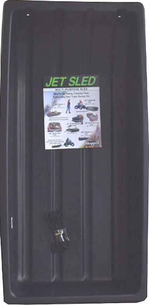 Eagle Claw Shappell Plastic 66 In. Poly Jet Sled, Black, Extra Large, Hunting Game Cart