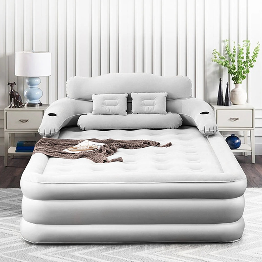 AJONALAA 18in Queen Air Mattress with Headboard, Inflatable Mattress Airbed for Camping