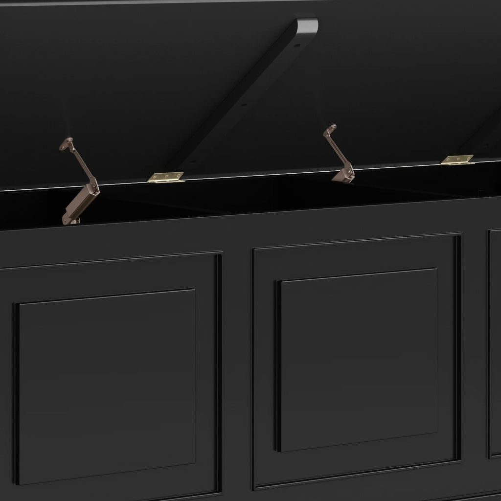 Simpli Home Connaught SOLID WOOD 51 inch Wide Traditional Storage Bench Trunk in Dark Chestnut Brown