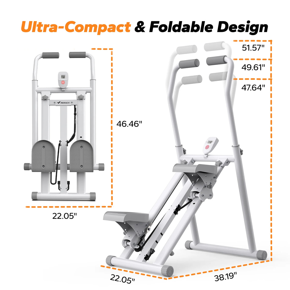 MERACH Stair Stepper for Home Compact Foldable Vertical Climber - Full-Body Workout Stepper, Home Gym Cardio Exercise Equipment