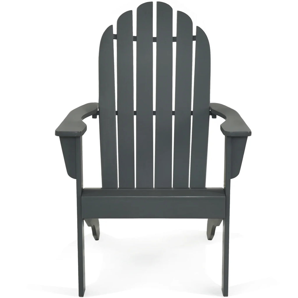 Costway Outdoor Adirondack Chair Accent Chair Solid Wood sturdy Patio Garden Deck Furniture Gray