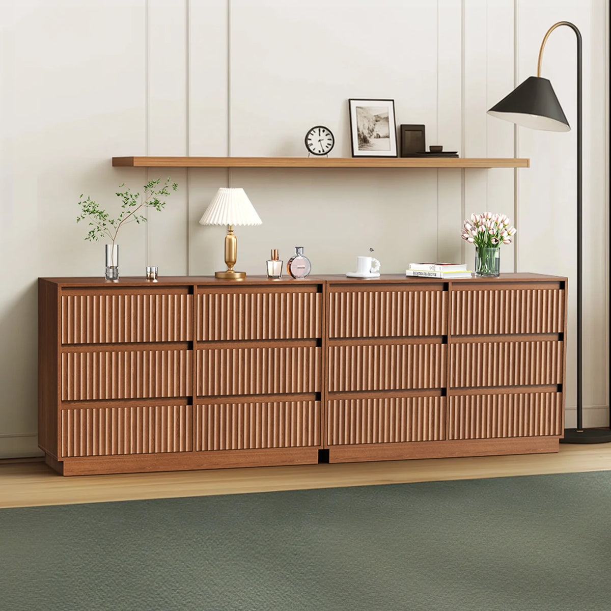 Wood Dresser, 6 Drawer Dresser for Bedroom, Modern Chest of Drawers with Deep Drawers Waterproof Living Room, Hallway, Entryway