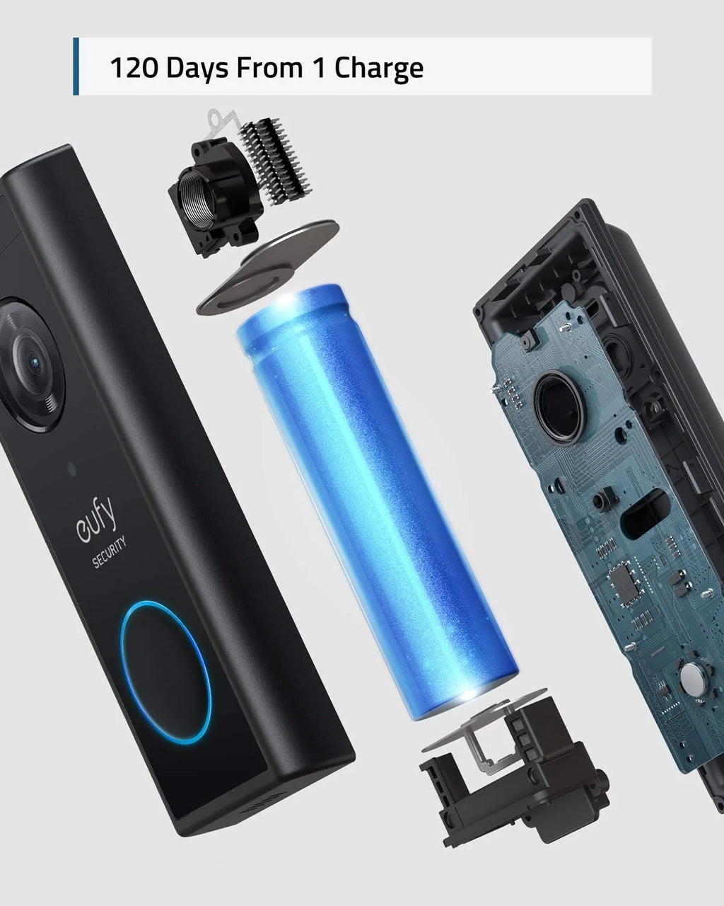 eufy Security Battery Video Doorbell C210 Kit, 1080p, No Subscription, Wi-Fi, 120-Day Battery Life, AI Detection, 2-Way Audio, Remote Monitoring