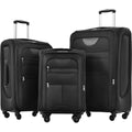 EUROCO  Suitcase Set with TSA Lock and Spinner Wheels,Lightweight Suitcase for Men Women(20",24",28"),Black