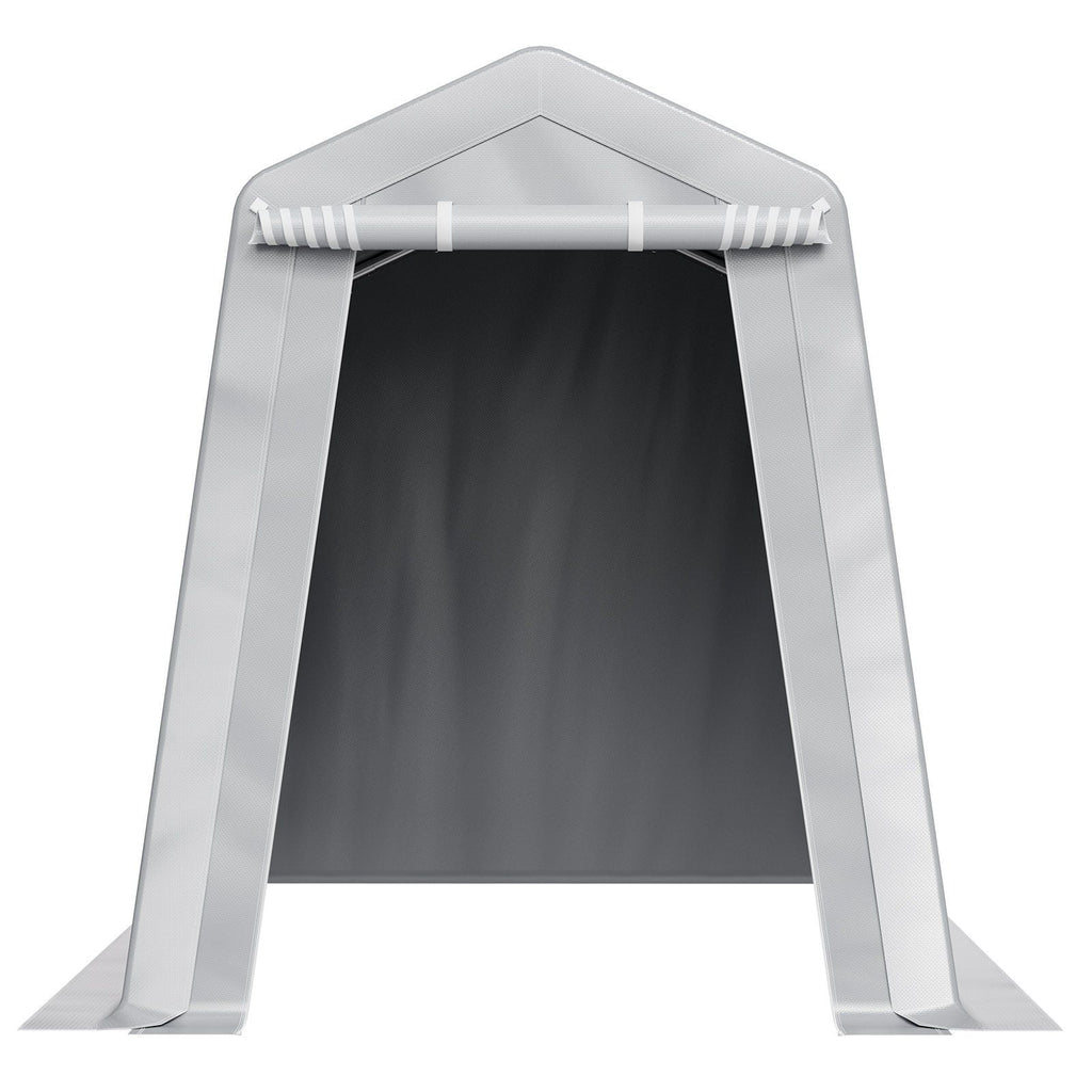 6X8ft waterproof portable canopy carport, metal frame yard tool storage tent, quick assembly weatherproof