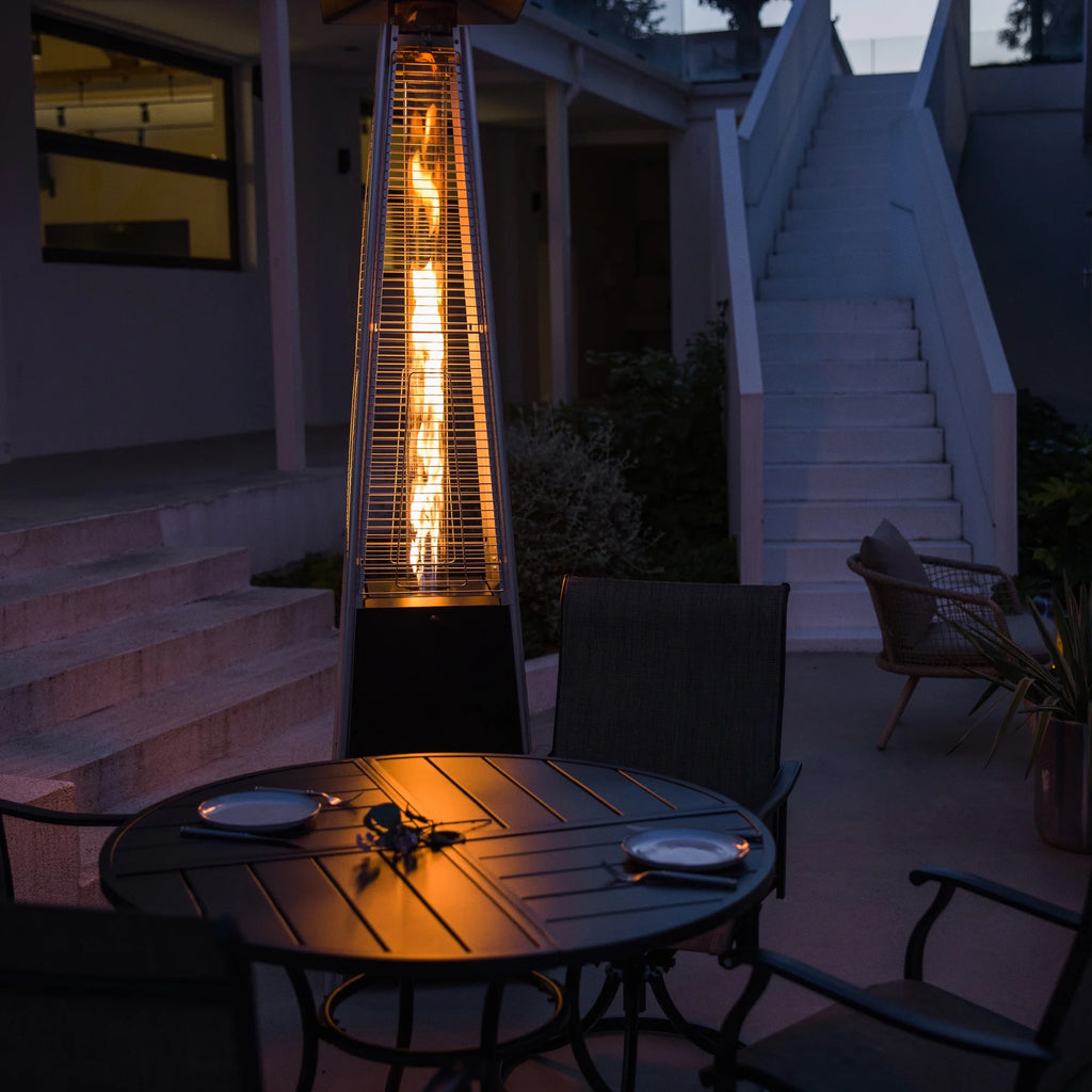 OuterMust Pyramid Patio Heater 48,000 BTU Outdoor  Propane Heater with Wheels,Black