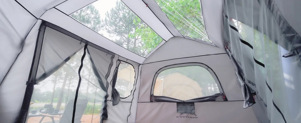 ACtent for Tesla Model 3&Y, Pop-Up SUV Tent w. Awning for Car Camping, Connects to Tesla Tailgate for Air-Conditioning, Sleeps 6 Adults, 10'x8.2' - Desert Sand