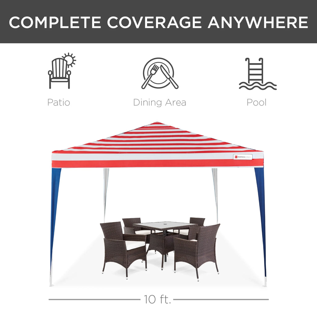 Best Choice Products 10x10ft Pop Up Canopy Outdoor Portable Adjustable Instant Gazebo Tent w/ Carrying Bag - White