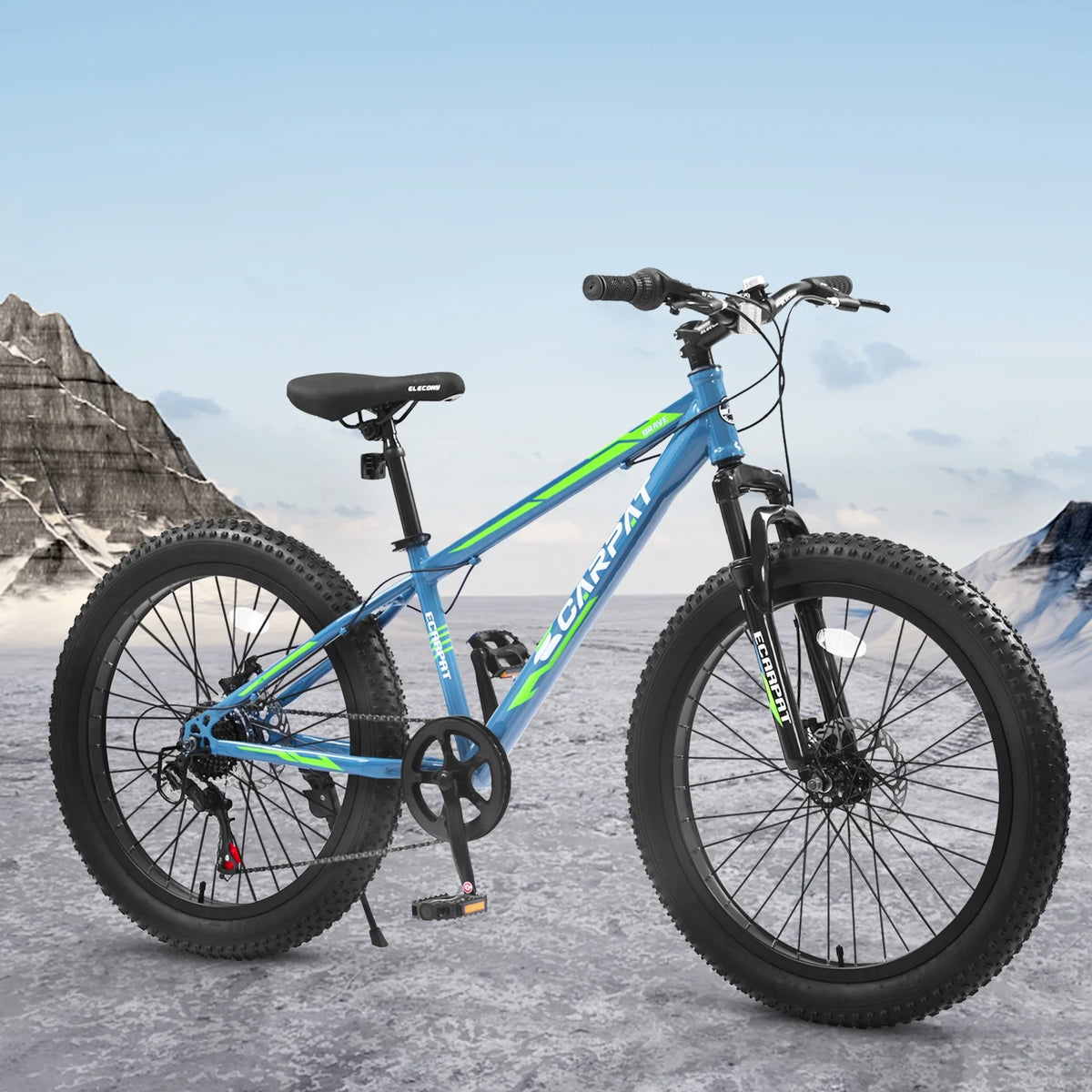 Ambifirner 26 inch City Bike Fat Tire Mountain Bike - Full Shimano 21 Speed - Dual Disc Brake - High-Carbon Steel Frame - Front Suspension for Gift