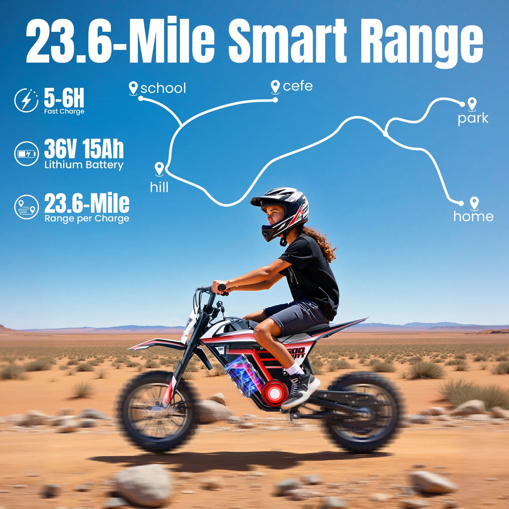 Electric Dirt Bike for Teens Adults, 500W Electric-Motorcycle Mountain Off-Road EBike