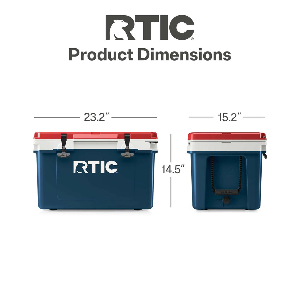 RTIC 32 QT Ultra-Light Hard-Sided Ice Chest Cooler, Fits 48 Cans, Dark Grey & Cool Grey