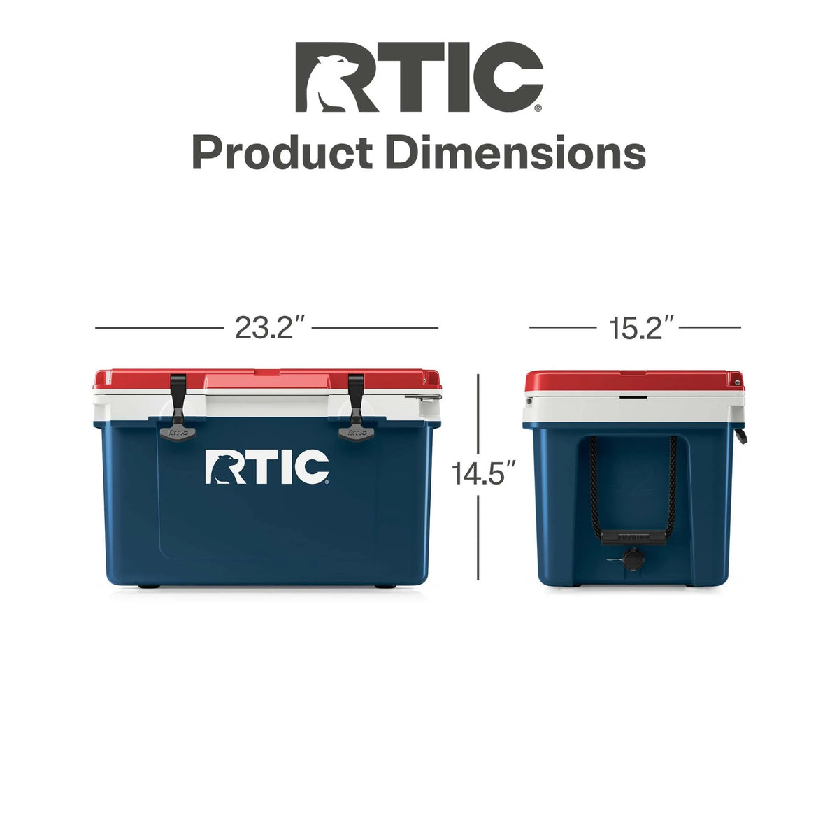 RTIC 32 QT Ultra-Light Hard-Sided Ice Chest Cooler, Fits 48 Cans, Dark Grey & Cool Grey