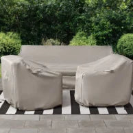Better Homes & Gardens River Oaks Outdoor 5-Piece Wicker Conversation Set with Patio Cover, Dark Brown