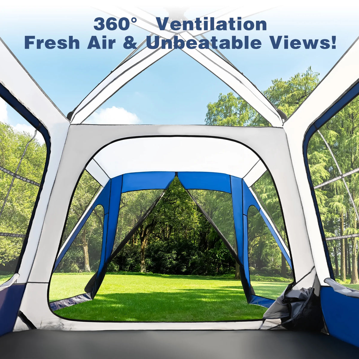 MOPHOTO SUV Tents for Camping 4 People, PU 3000mm Waterproof SUV Tent Attachment Tailgate Tent for Car Jeep Van, Spacious Space 8.2'L x 8.2'W x 7.2'H with 2 Awnings & Double Door