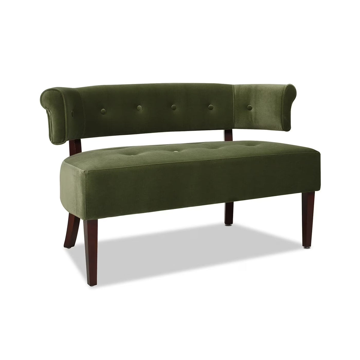 Jennifer Taylor Home Jared Roll Arm Tufted Polyester Fabric Bench, Sky Neutral Beige