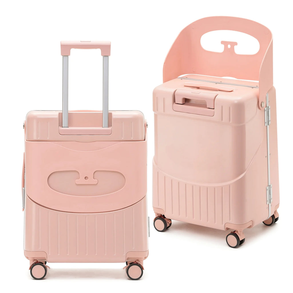 22 Inch TSA Lock Luggage with for Kids& Adult,Check in Lockable Spinner Wheels Free Luggage Cover and Safety Seatbelt Travel Suitcase