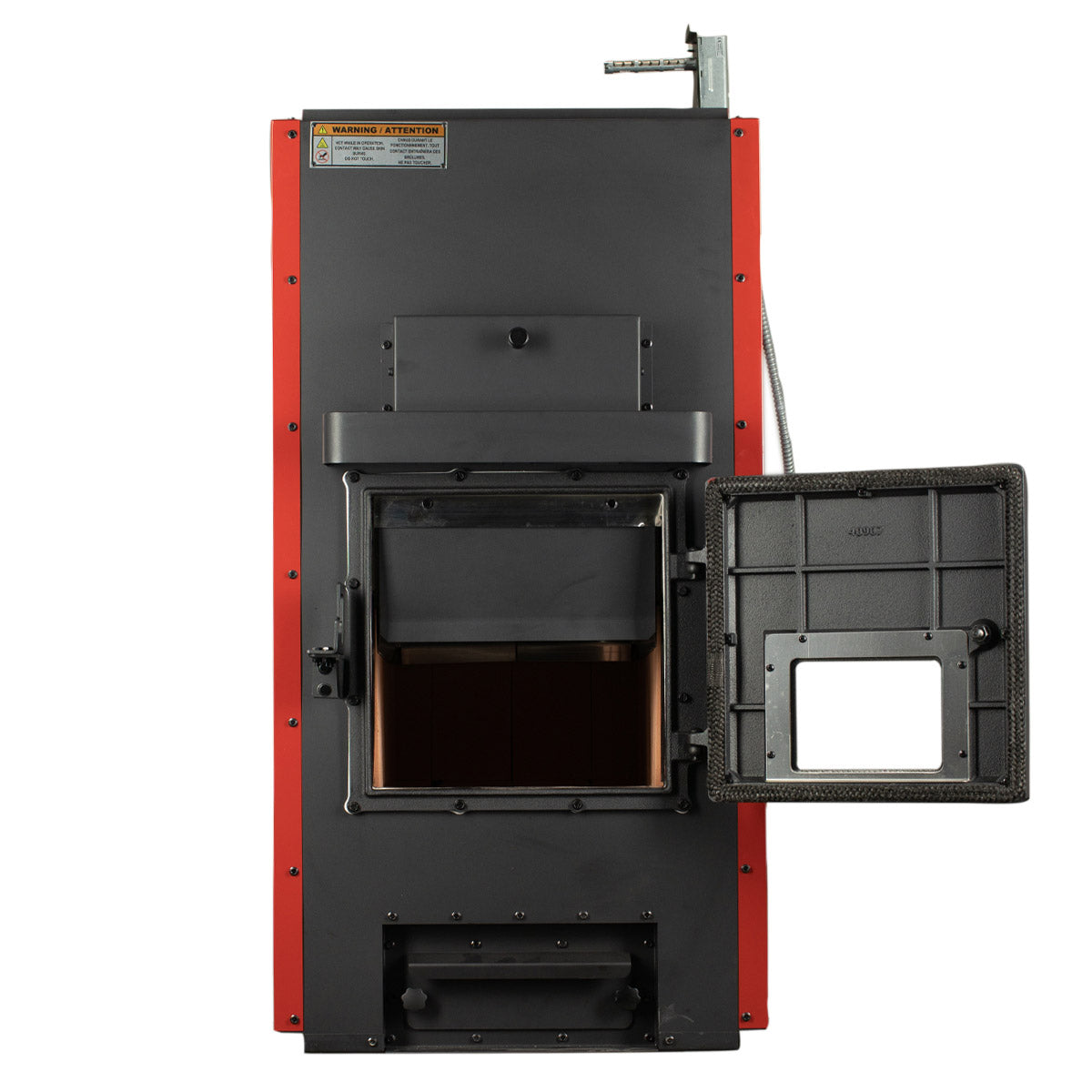 Hot Blast Wood Burning Furnace with Log Cart and Log Rack